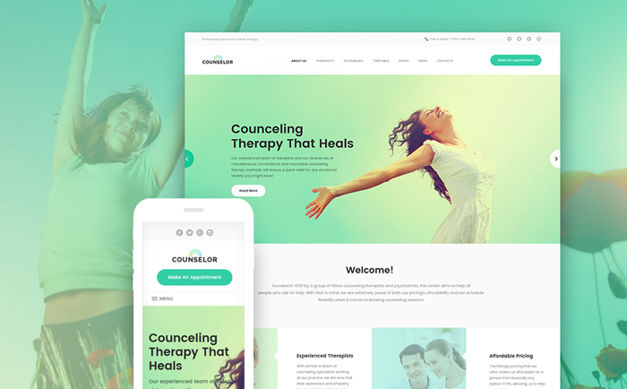 Counseling Therapy Center Responsive WordPress Theme