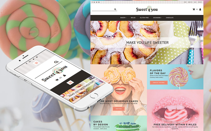 Sweet Shop Responsive MotoCMS Ecommerce Template