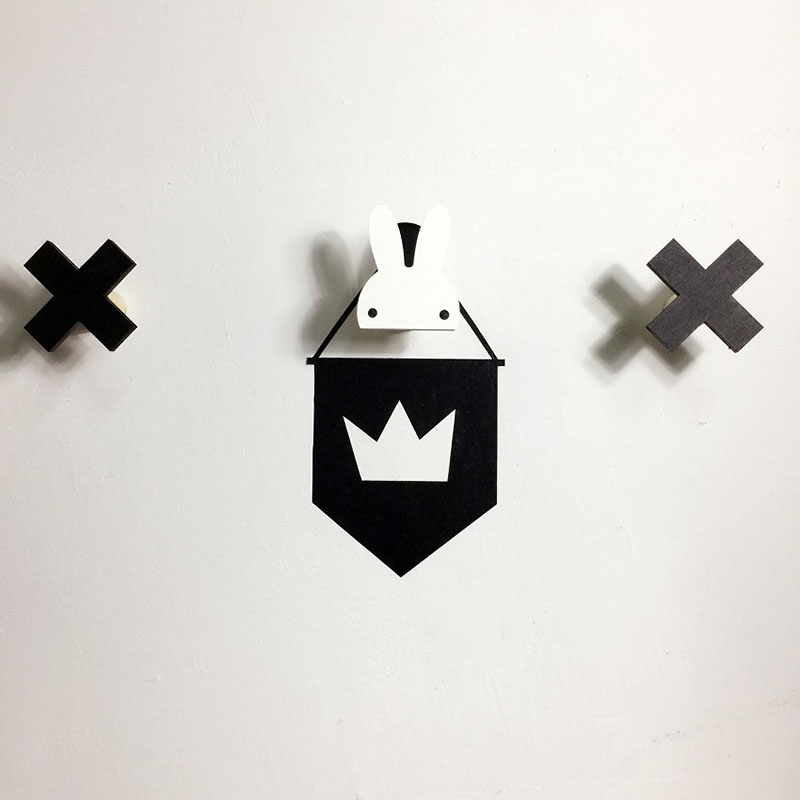Nordic Style Wooden Wall Hook For Kids Room