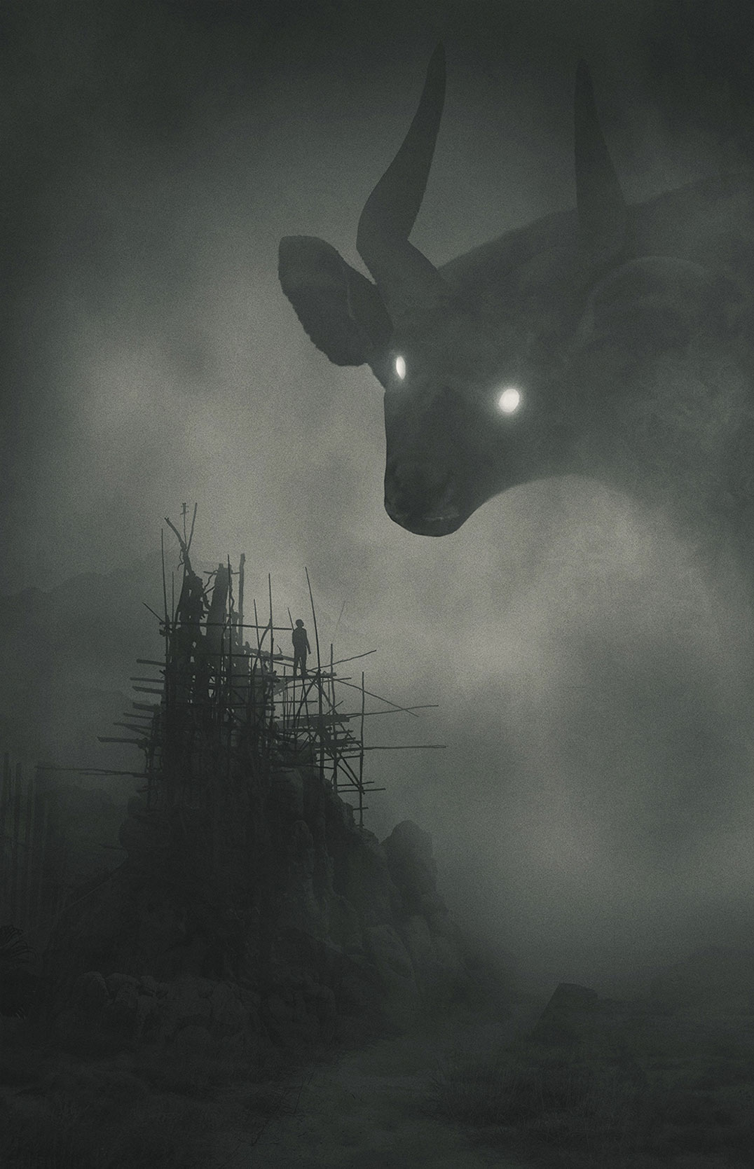 Mini People in the Jungle: beautiful grayscale illustrations by Dawid Planeta