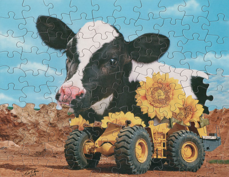 Tim Klein mixes Puzzle Pieces to create Surreal Artworks