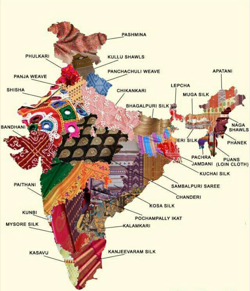 Regional Embroidery Techniques Explained with Artistic Maps of Pakistan and India