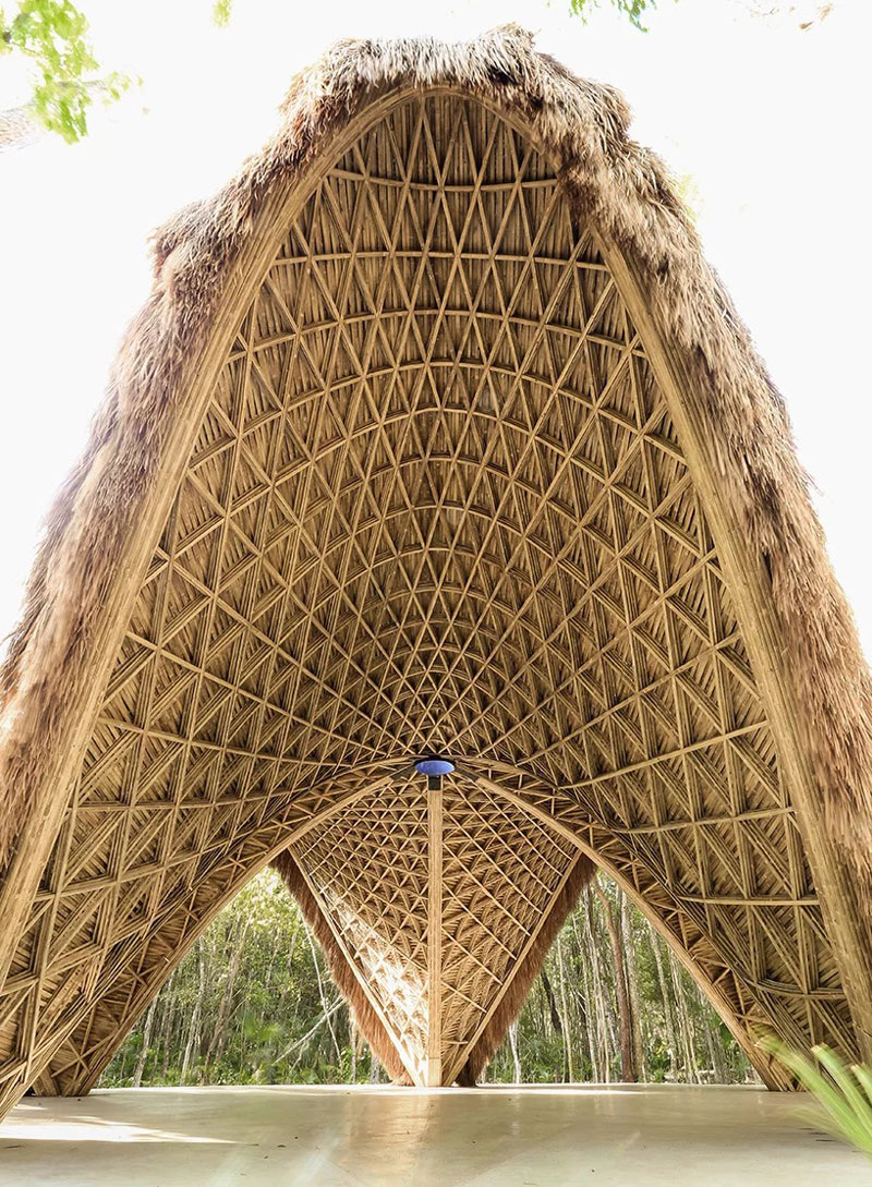 The LUUM Temple Was Designed with Bamboo Arches by CO-LAB