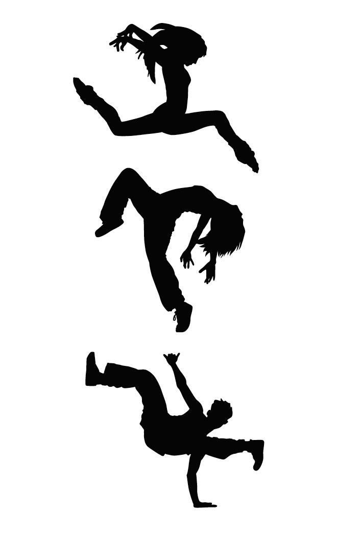 hip hop dancers silhouette