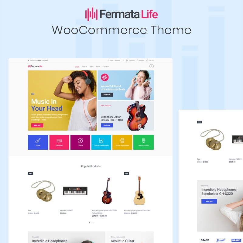 FermataLife - Musical Instruments Store ECommerce Classic Elementor WooCommerce Theme