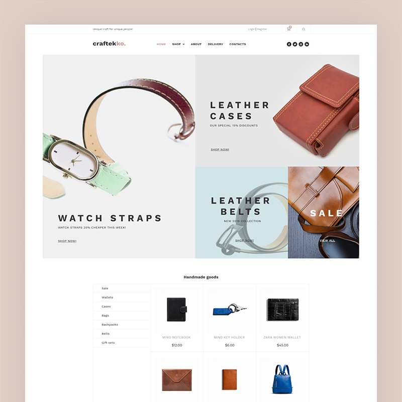 Craftekko - Handmade ECommerce Clean Elementor WooCommerce Theme