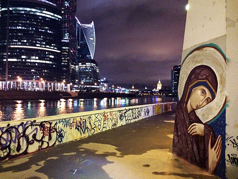 This Moscow Artist Creates Graffiti of Orthodox Icons