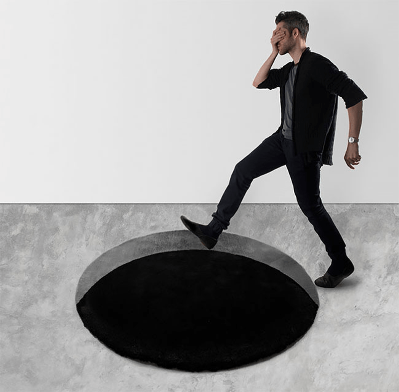 A Rug That Creates The Illusion There Is A Hole In The Floor
