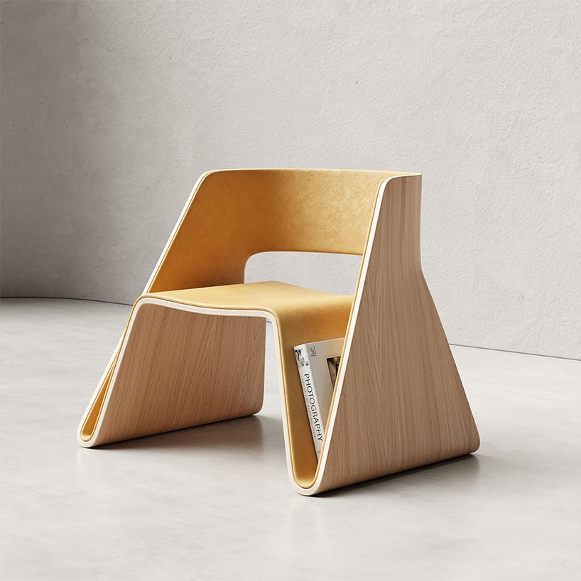A Plywood Chair Designed To Include The Books You Are Currently Reading