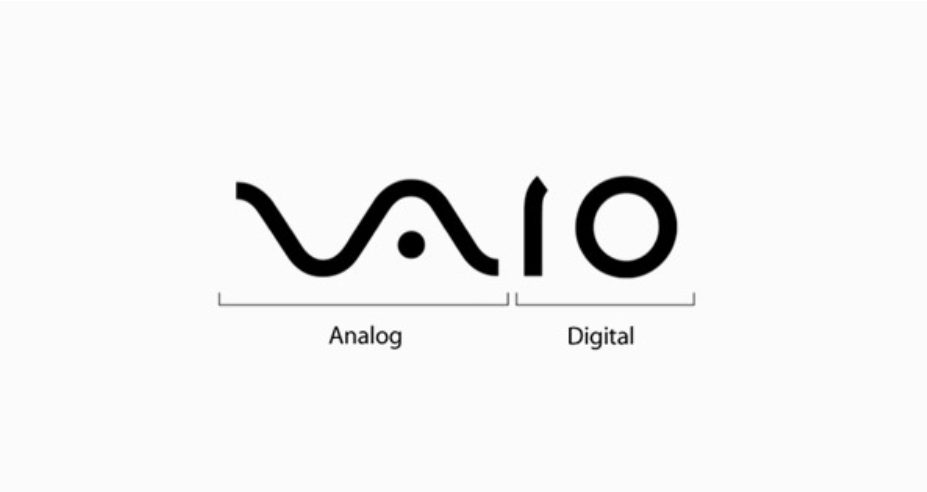 vaio logo with analog and digital symbols