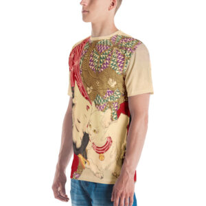 Ukiyo-e cat print all-over-print t-shirt